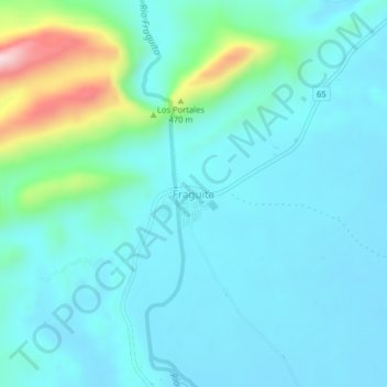 Mapa topográfico Fraguita, altitude, relevo