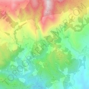 Mapa topográfico Jorox, altitude, relevo