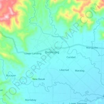 Mapa topográfico Dumingag, altitude, relevo