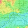 Mapa topográfico Southwark, altitude, relevo
