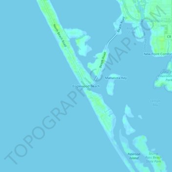 Mapa topográfico Englewood Beach, altitude, relevo