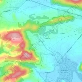 Mapa topográfico Baranda, altitude, relevo