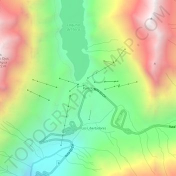 Mapa topográfico Portillo, altitude, relevo