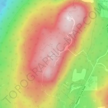 Mapa topográfico Red Mountain, altitude, relevo