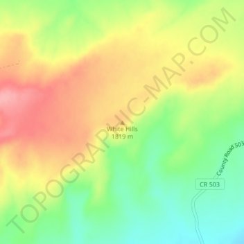 Mapa topográfico White Hills, altitude, relevo