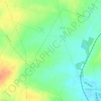 Mapa topográfico Les Meaux Fourgons, altitude, relevo