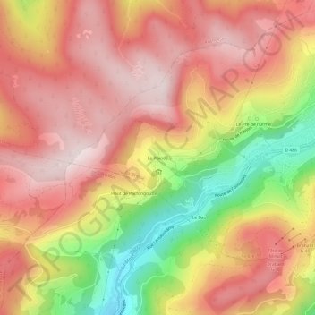 Mapa topográfico Le Raindé, altitude, relevo