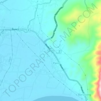 Mapa topográfico Taleb, altitude, relevo