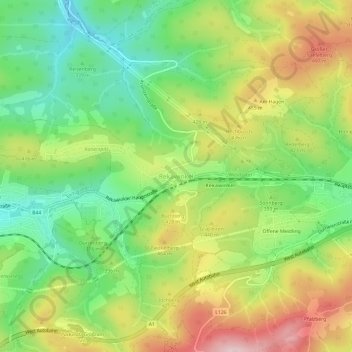 Mapa topográfico Rekawinkel, altitude, relevo