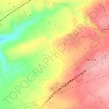 Mapa topográfico Contrada Magni, altitude, relevo