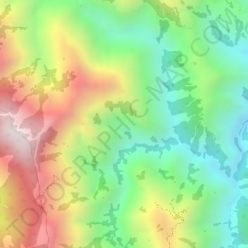 Mapa topográfico Las Rojas, altitude, relevo