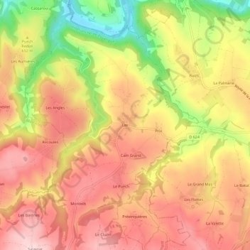 Mapa topográfico Lax, altitude, relevo