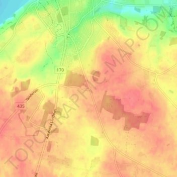 Mapa topográfico Knav, altitude, relevo