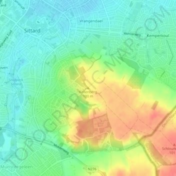 Mapa topográfico Kollenberg, altitude, relevo