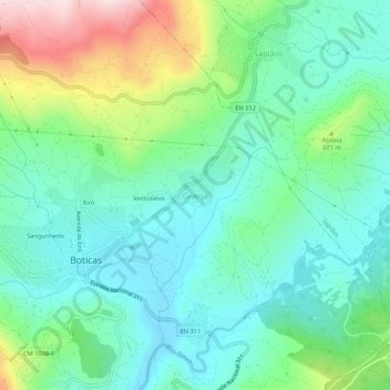 Mapa topográfico Granja, altitude, relevo