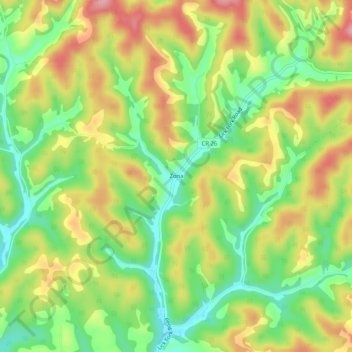 Mapa topográfico Zona, altitude, relevo