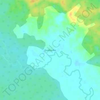 Mapa topográfico Quebradita, altitude, relevo