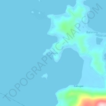 Mapa topográfico Basiao, altitude, relevo