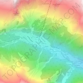 Mapa topográfico Prati, altitude, relevo