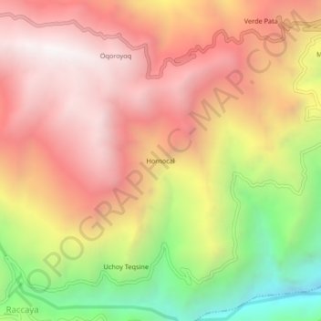 Mapa topográfico Hornocal, altitude, relevo
