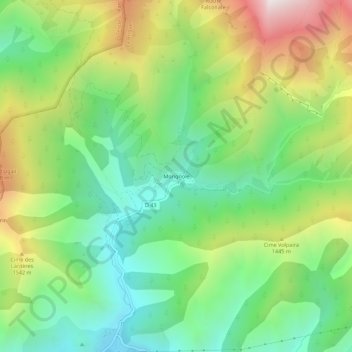 Mapa topográfico Morignole, altitude, relevo