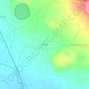 Mapa topográfico Duren, altitude, relevo