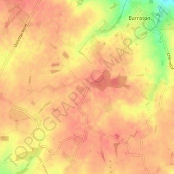 Mapa topográfico Bishops Green, altitude, relevo