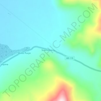 Mapa topográfico Lojen, altitude, relevo