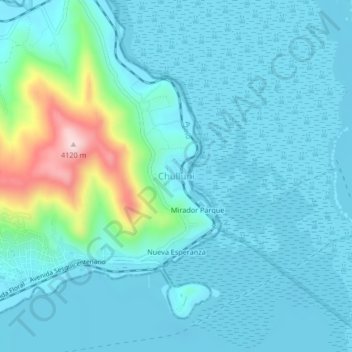Mapa topográfico Chulluni, altitude, relevo