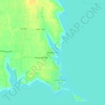 Mapa topográfico Beverly Hill, altitude, relevo