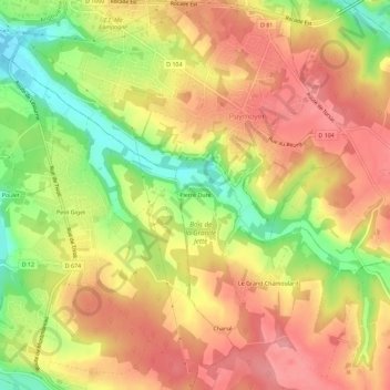 Mapa topográfico Pierre Dure, altitude, relevo