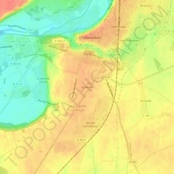 Mapa topográfico La Floride, altitude, relevo