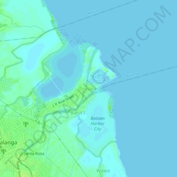 Mapa topográfico Tortugas, altitude, relevo