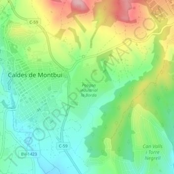 Mapa topográfico la Borda, altitude, relevo