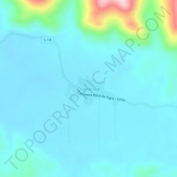 Mapa topográfico Querecual, altitude, relevo