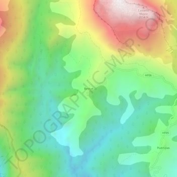Mapa topográfico Bestué, altitude, relevo