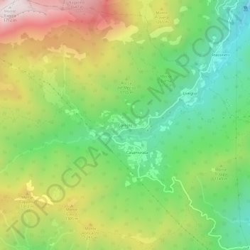 Mapa topográfico Cornolo, altitude, relevo