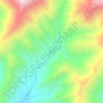 Mapa topográfico Umla, altitude, relevo