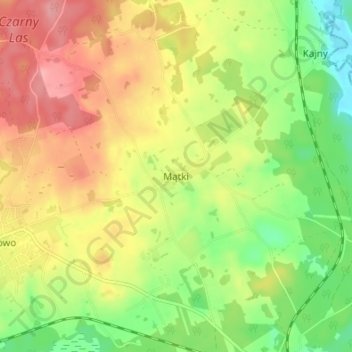 Mapa topográfico Mątki, altitude, relevo