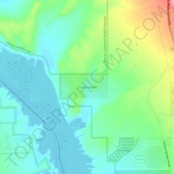 Mapa topográfico Crystal Beach, altitude, relevo