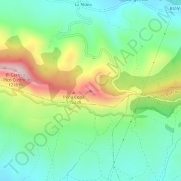 Mapa topográfico Carrascal, altitude, relevo