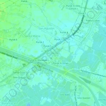 Mapa topográfico Remedios, altitude, relevo