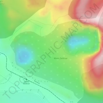 Mapa topográfico Mina Zaldivar, altitude, relevo