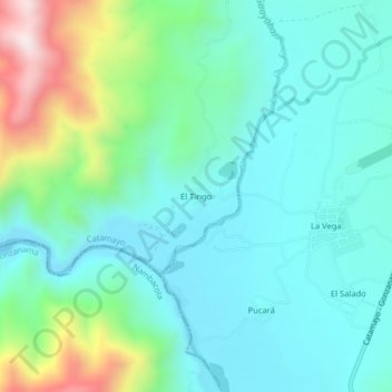 Mapa topográfico El Tingo, altitude, relevo