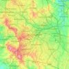 Mapa topográfico Birmingham, altitude, relevo