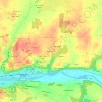 Mapa topográfico La Renarde, altitude, relevo