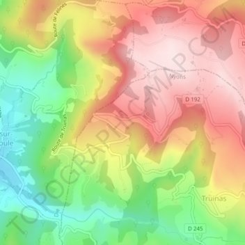 Mapa topográfico Bel-Air, altitude, relevo