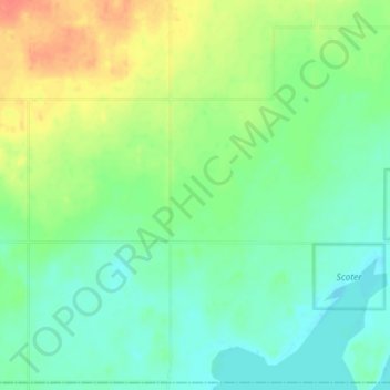 Mapa topográfico Lac Cardinal, altitude, relevo