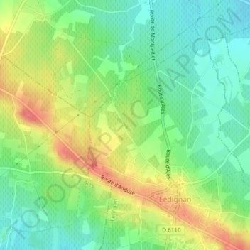 Mapa topográfico Fond Granade, altitude, relevo