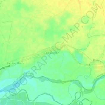 Mapa topográfico Kabulihan, altitude, relevo